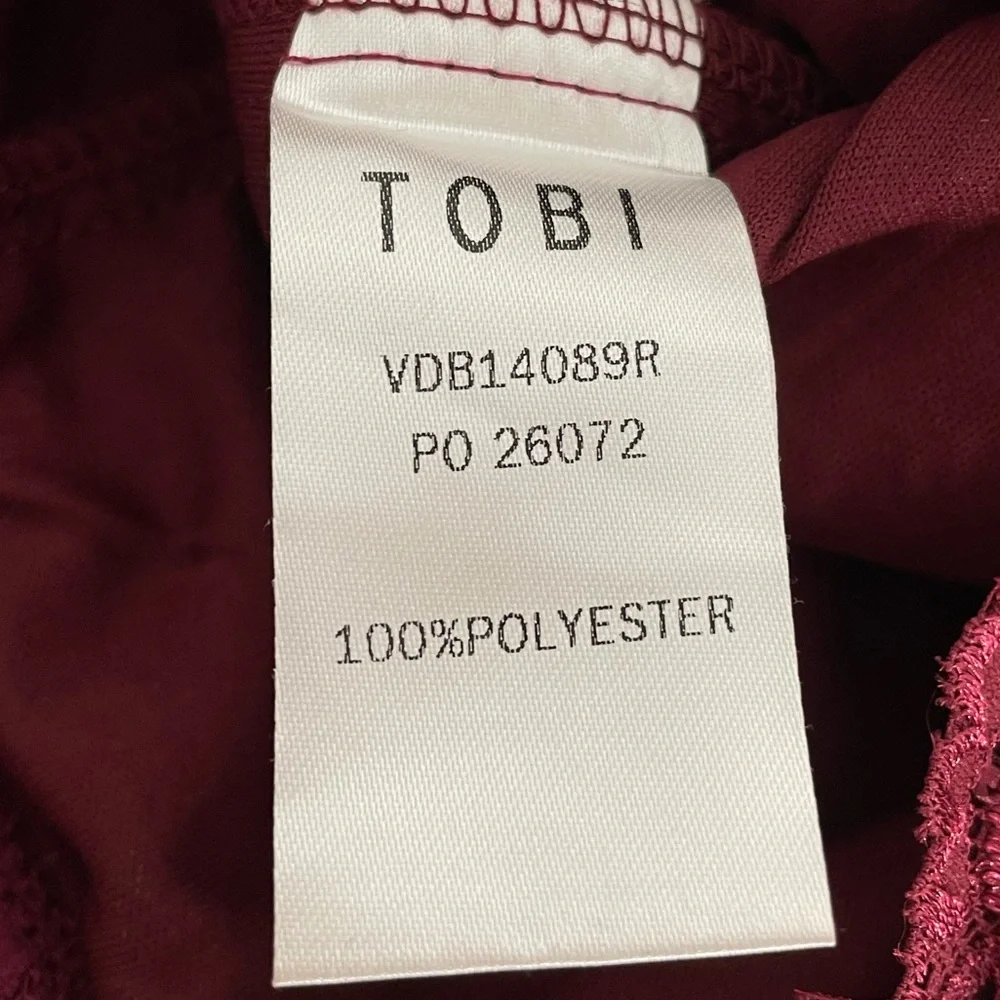 Tobi Lace Backless Dress, Burgundy, Large